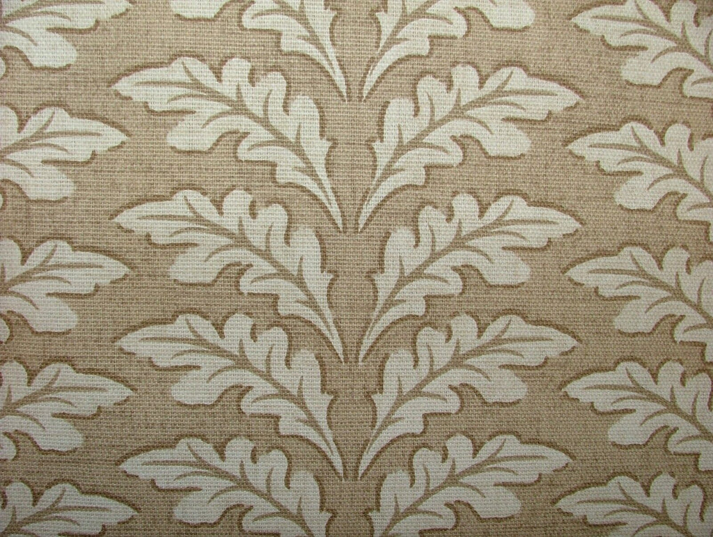 Morris Leaf Caramel Cotton Curtain Upholstery Cushion Roman Blind Fabric