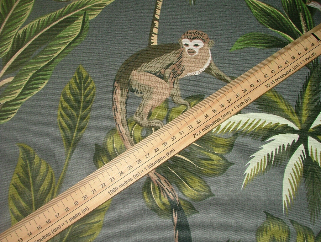 Tropical Monkey Botanical 100% Cotton Curtain Upholstery Cushion Blind Fabric