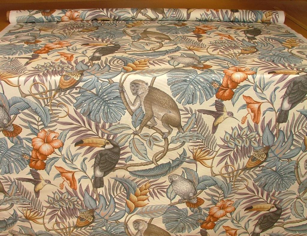 iLiv Woven Cotton Fabric Rainforest Henna 2.5 Metres Cushion Curtain Upholstery1