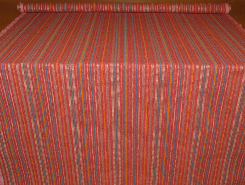 2.1 Metres Hendrix Chilli Thick Woven Stripe Curtain Upholstery Cushion Fabric