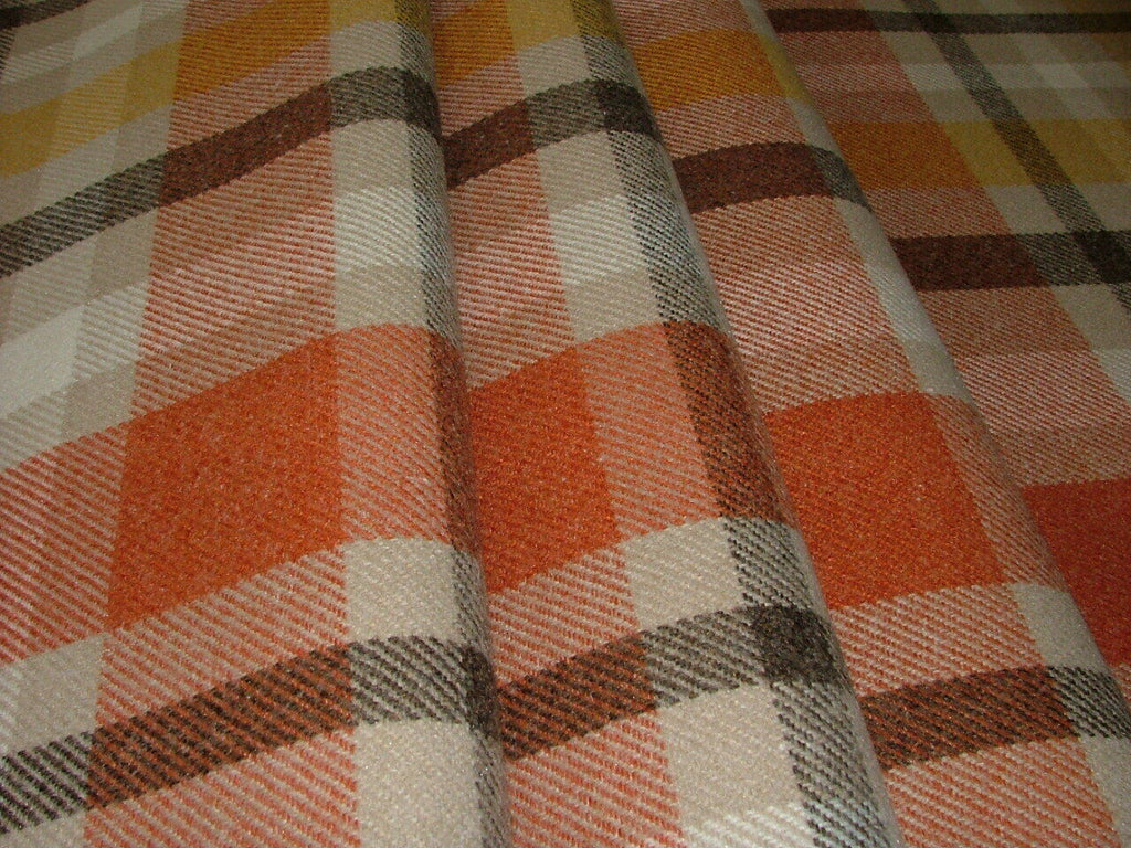 Tobermory Spice Wool Effect Thick Tartan Upholstery Curtain Cushion Fabric
