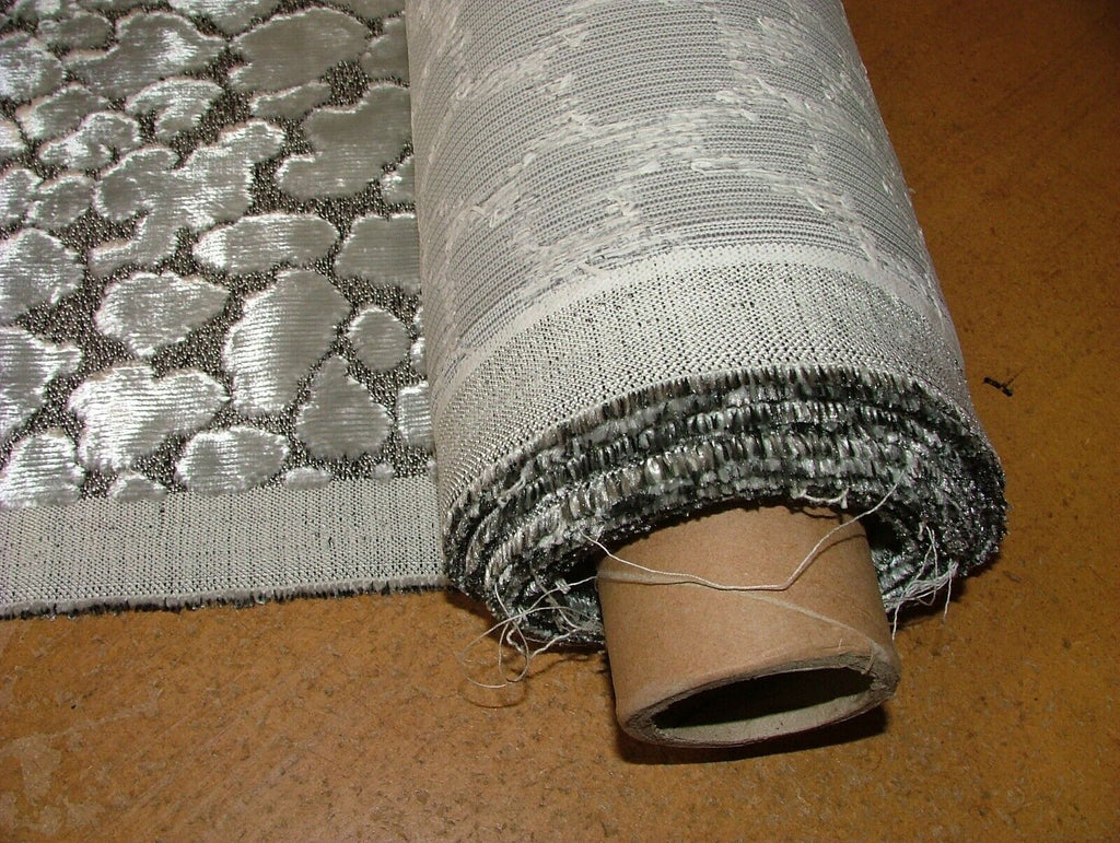 5 Metre Zinc Textiles Ocelot Silver Velvet Fabric Upholstery Cushion RRP £900.00