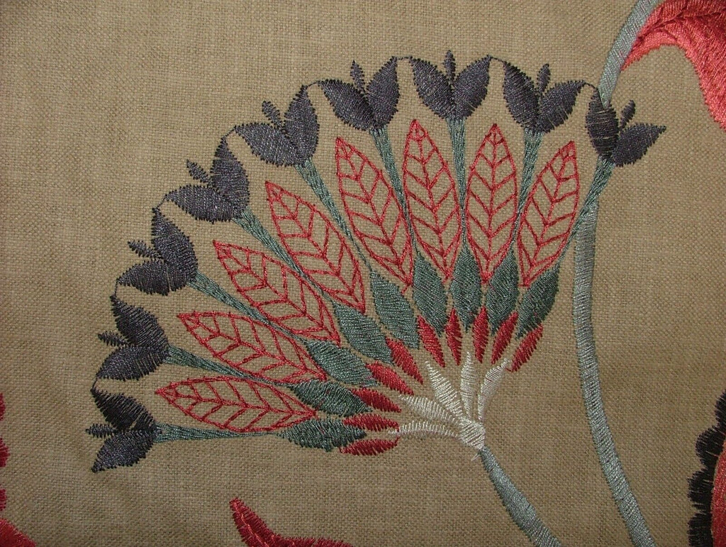 4 Metres iLiv Ophelia Cranberry Embroidered Fabric Curtain Upholstery Cushion