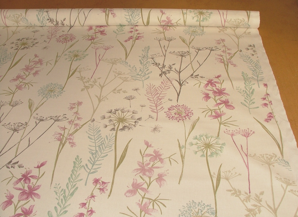 1.5 Metres Fryetts Wild Flower Heather Cotton Fabric Upholstery Cushion Curtain7
