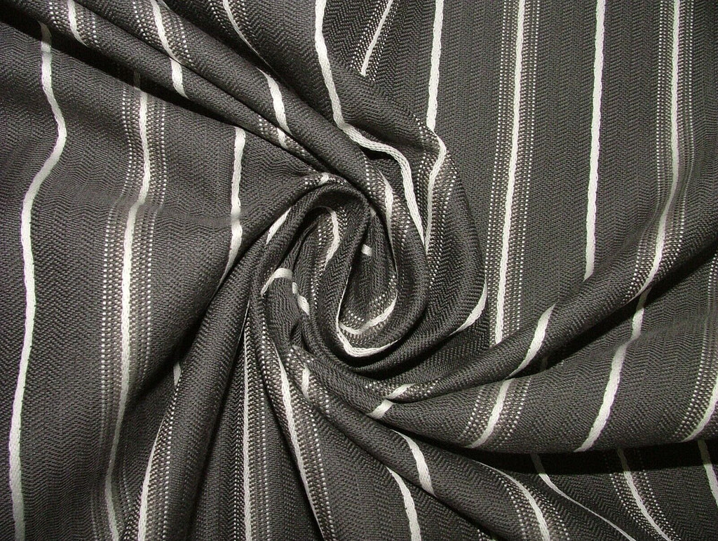 19 Metres Charcoal Grey Pinstripe Woven Fabric Upholstery Cushion Curtain