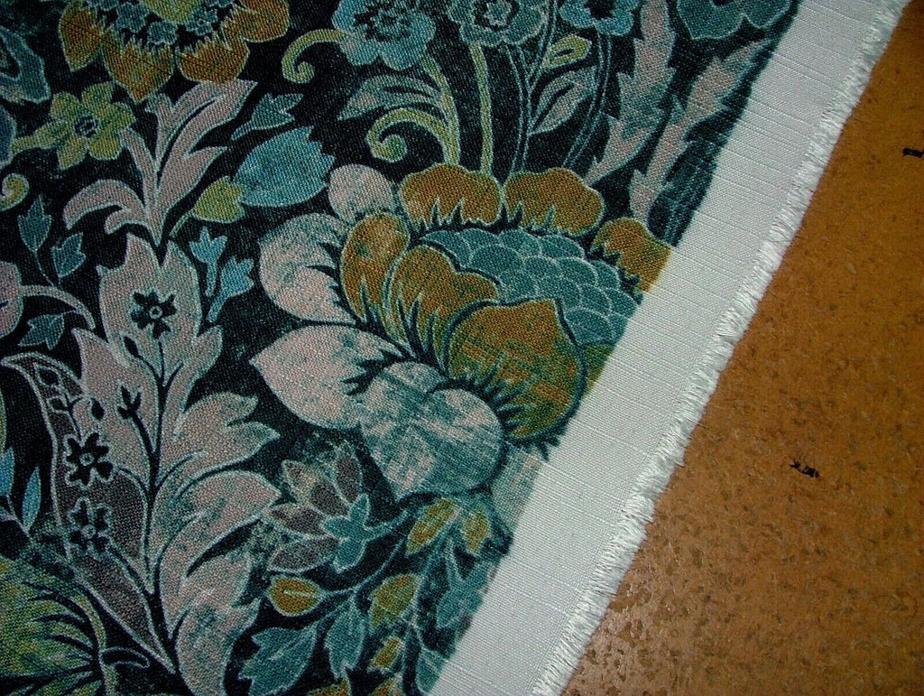 Cromford Teal Digitally Printed Fabric Curtain Upholstery Cushion Headboards