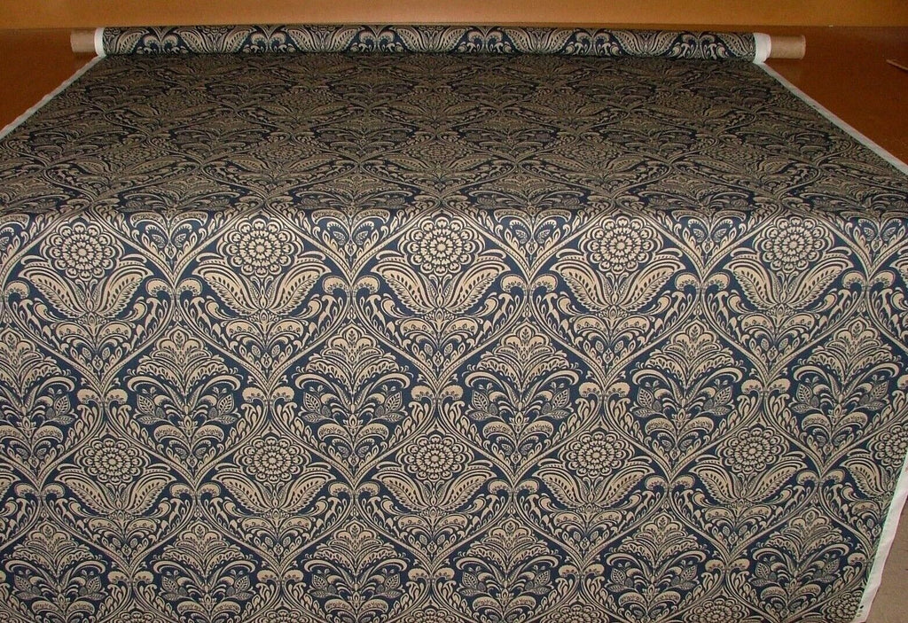 Windermere Indigo Blue Cotton Curtain Upholstery Cushion Roman Blind Fabric