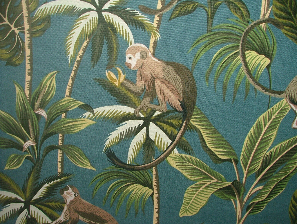 Tropical Monkey Botanical 100% Cotton Curtain Upholstery Cushion Blind Fabric