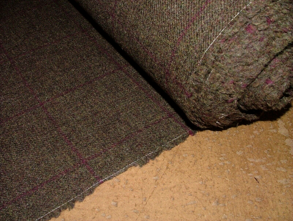 100% Shetland Wool Heather Brindle Tartan Upholstery Curtain Cushion Fabric