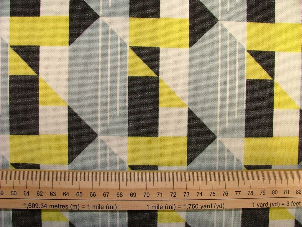 London Underground Piccadilly Charcoal Lime Fabric Curtain Upholstery Cushion