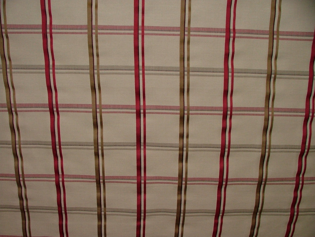 Romo Curtain Upholstery Fabric Quincey Redcurrant Woven Check - 14 Metres7