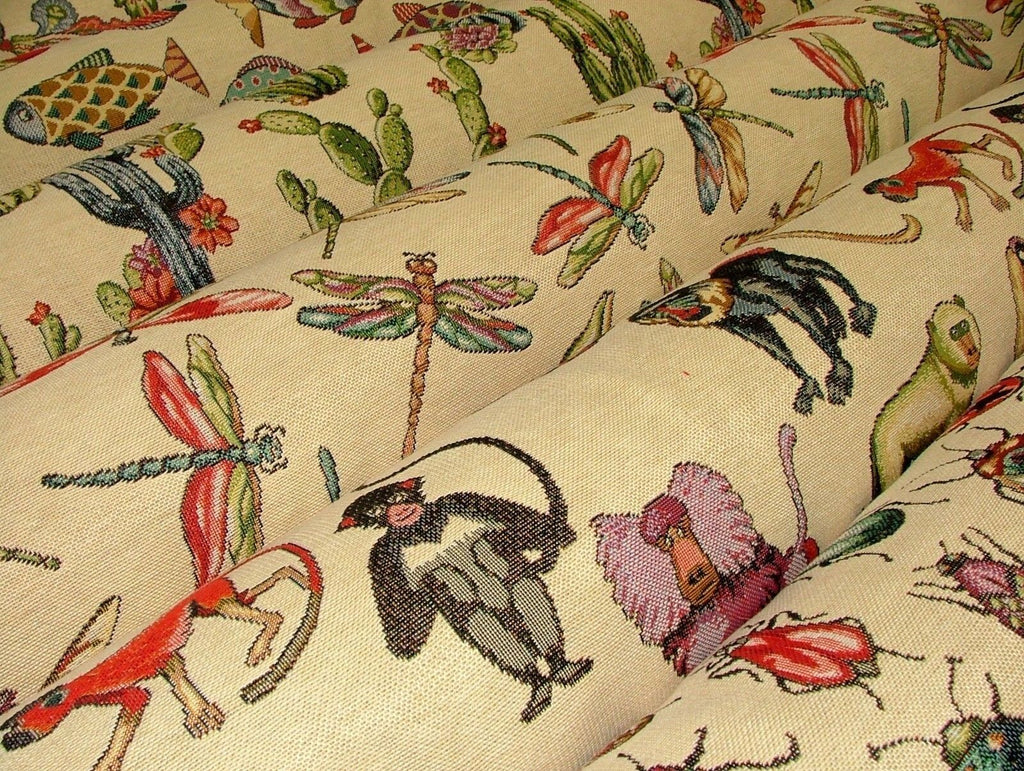 "Animal Tapestry" Designer Fabric Ideal For Upholstery Curtains Cushions Throws