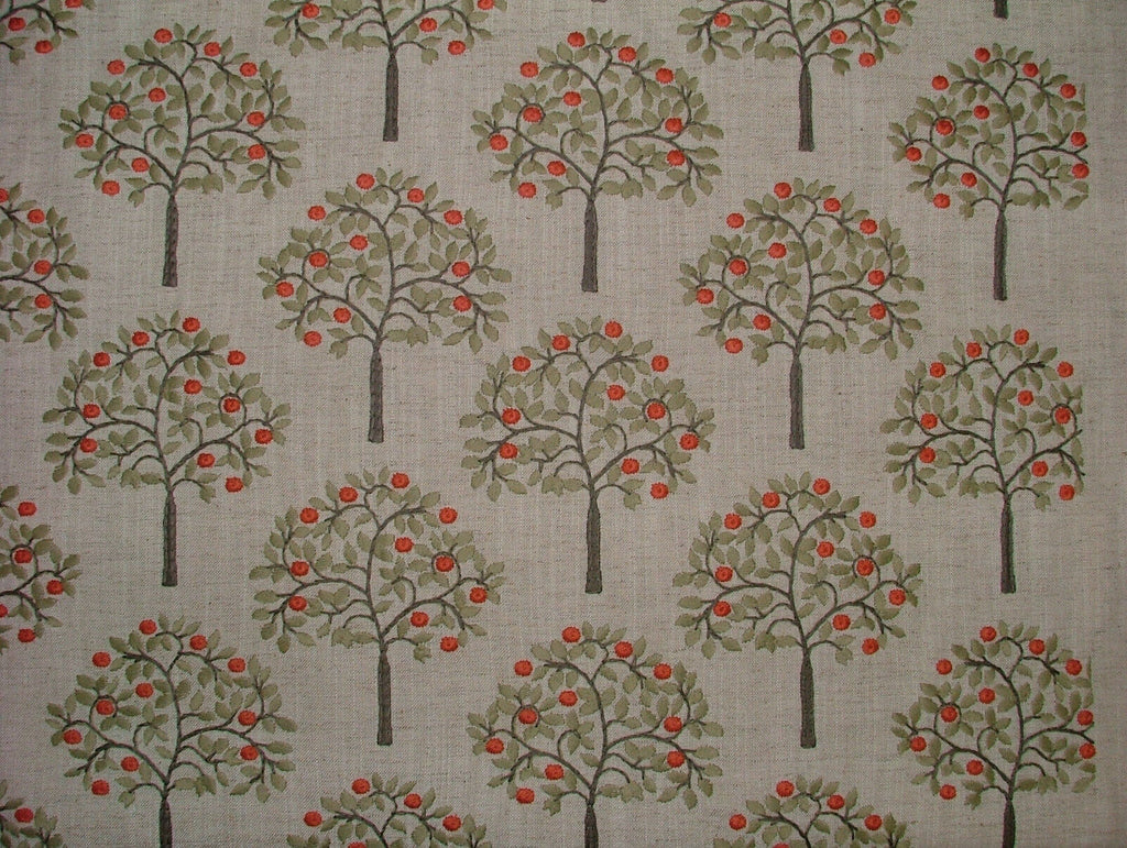 2.1 Metres Orange Grove Spruce Embroidered Fabric Curtain Upholstery Cushion