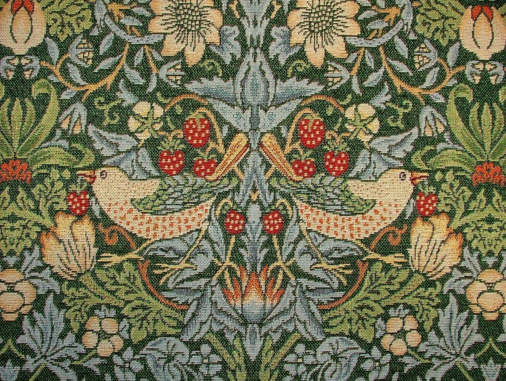 William Morris Strawberry Thief Tapestry Curtain Upholstery Cushion Fabric