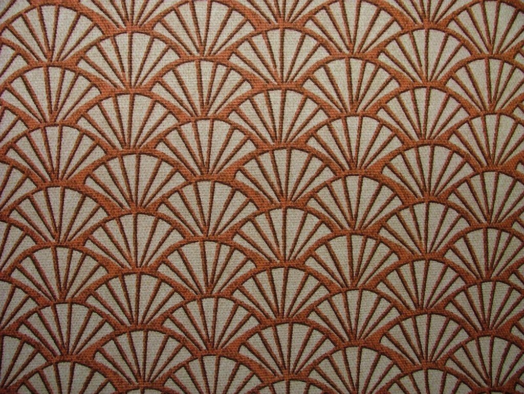 2.5 Metres Art Deco Fan In Koi 100% Cotton Fabric Cushion Curtain Upholstery Use