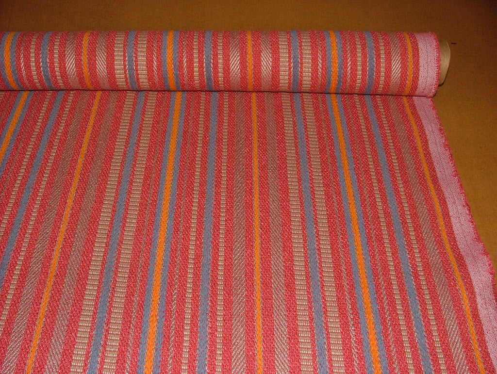 2.1 Metres Hendrix Chilli Thick Woven Stripe Curtain Upholstery Cushion Fabric