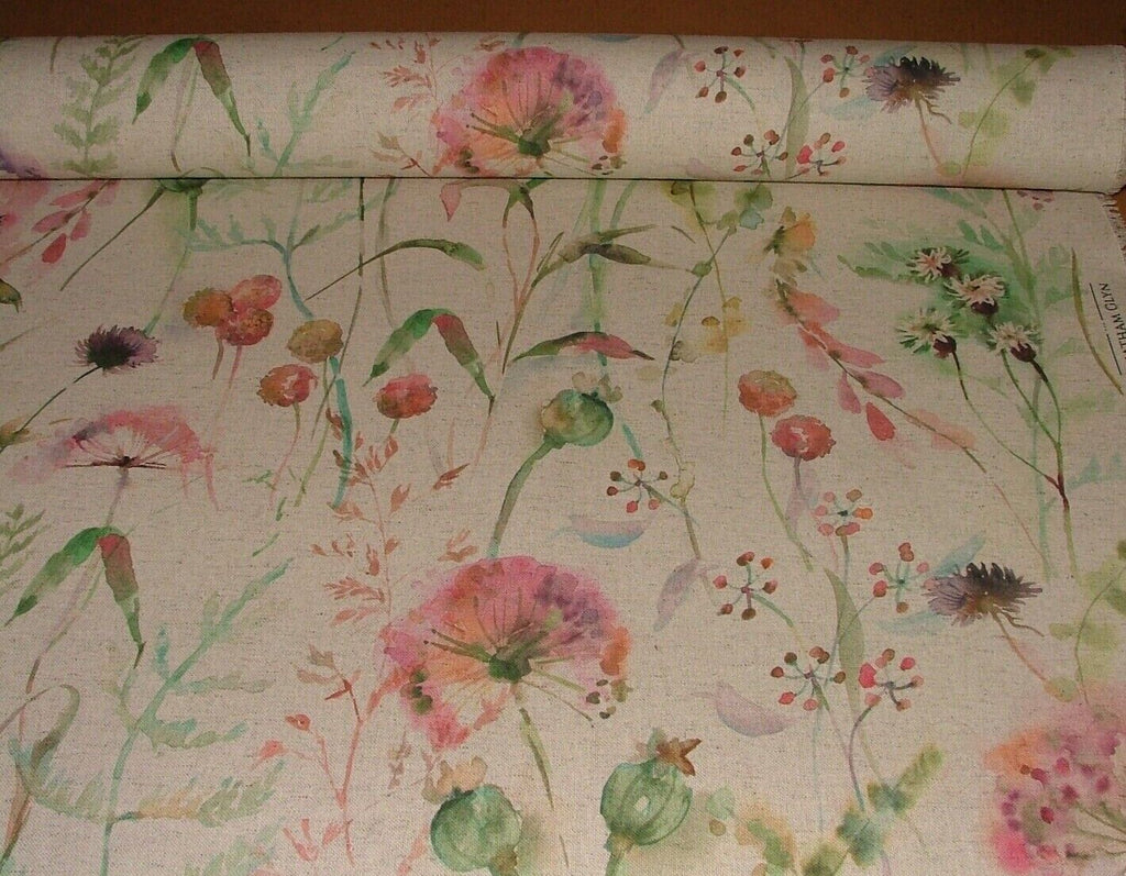 Country Journal Linen And Cotton Blend Floral Fabric Curtain Cushion Upholstery