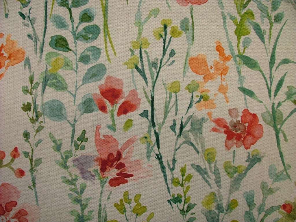 3.3 Metres iLiv Wild Flowers Clementine Cotton Fabric Cushion Curtain Upholstery