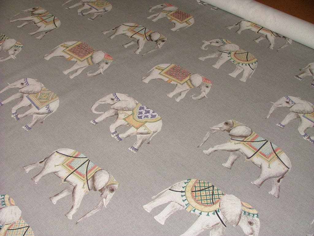 Jaipur Indian Elephant Grey 100% Cotton Curtain Upholstery Cushion Blind Fabric