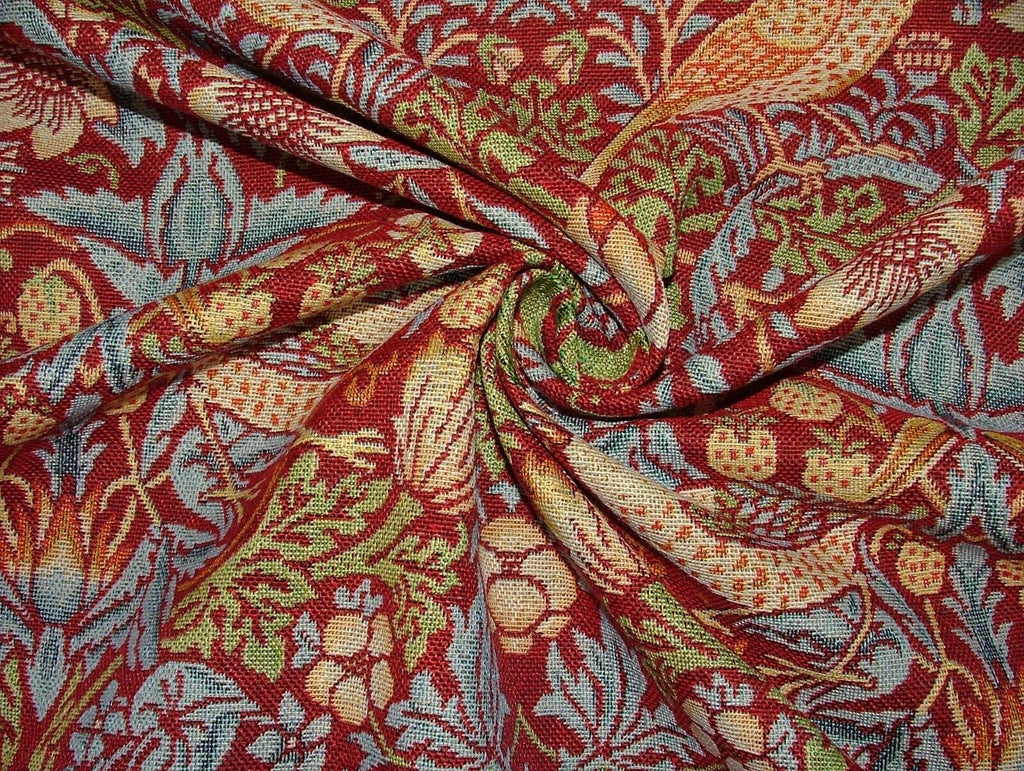 William Morris Strawberry Thief Tapestry Curtain Upholstery Cushion Fabric