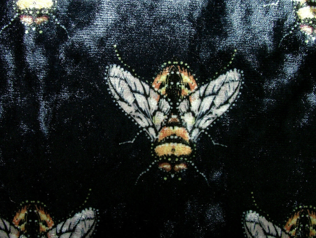 Luxurious Bees Plush Velvet Bee Fabric Curtain Upholstery Cushion Roman Blinds