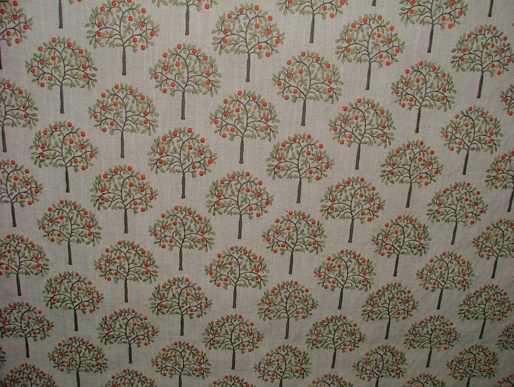 Orange Grove Spruce Embroidered Fabric Curtain Upholstery Cushion Roman Blinds