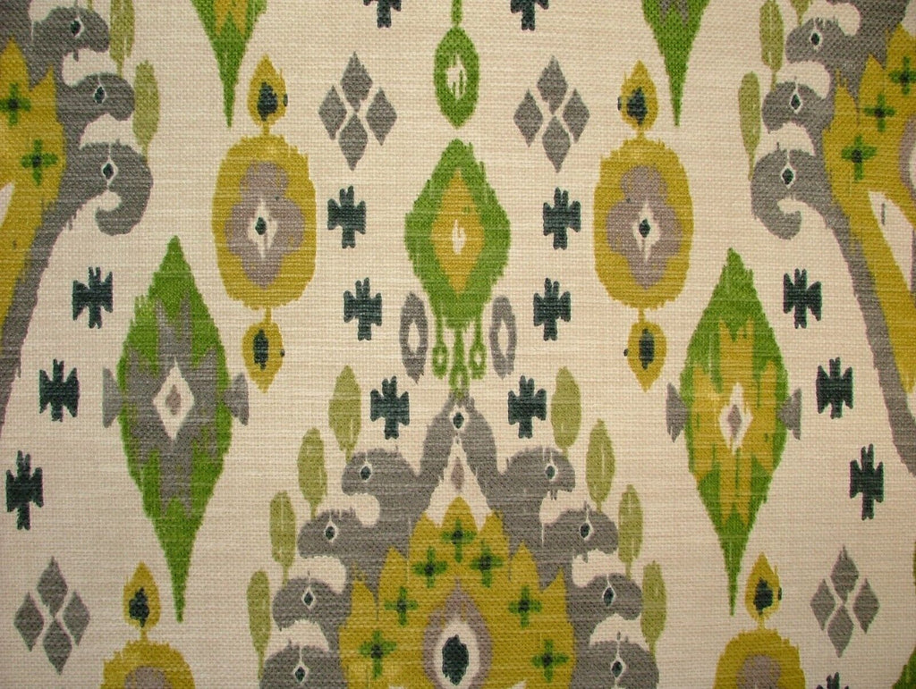 iLiv Boho Citrine Ikat Linen Blend Cotton Curtain Upholstery Cushion Fabric