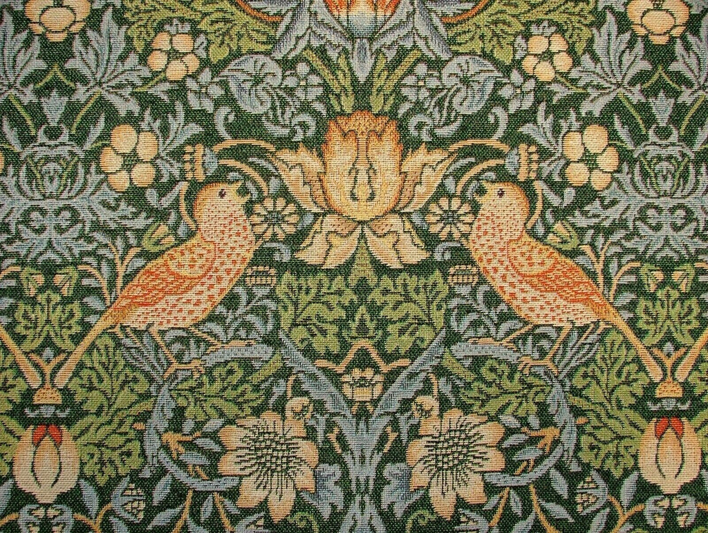 William Morris Strawberry Thief Tapestry Curtain Upholstery Cushion Fabric