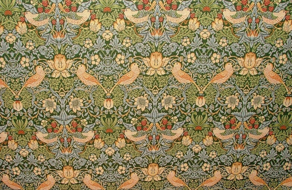 William Morris Strawberry Thief Tapestry Curtain Upholstery Cushion Fabric