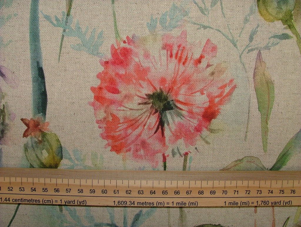 Country Journal Linen And Cotton Blend Floral Fabric Curtain Cushion Upholstery