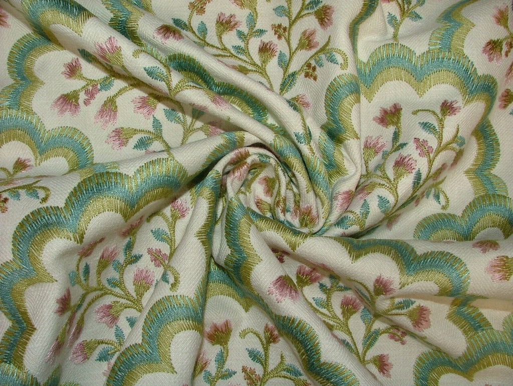 2.1 Metres Aquarius Orchid Embroidered Fabric Curtain Upholstery Cushion