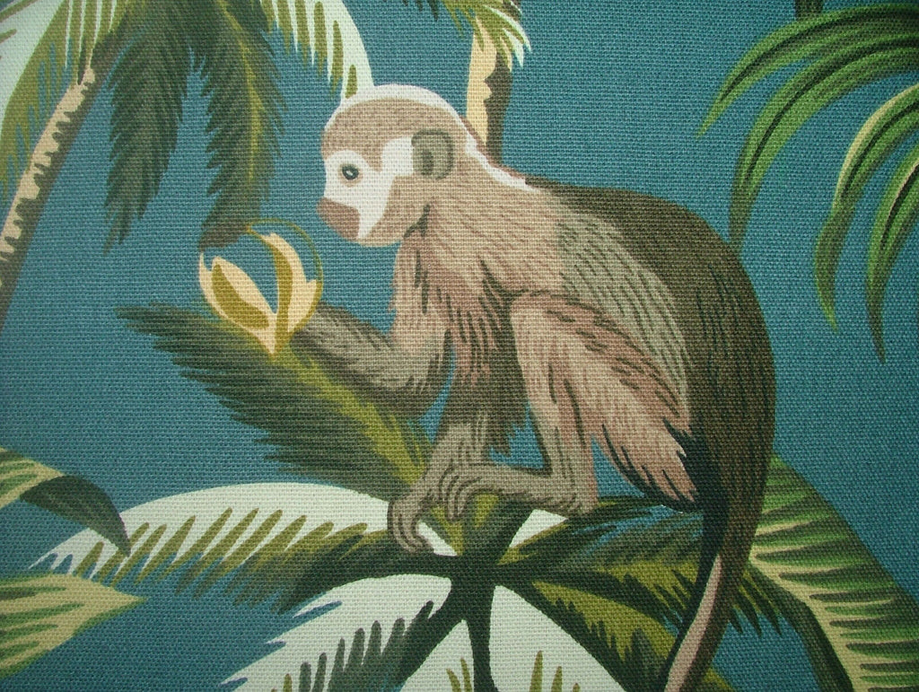 Tropical Monkey Botanical 100% Cotton Curtain Upholstery Cushion Blind Fabric