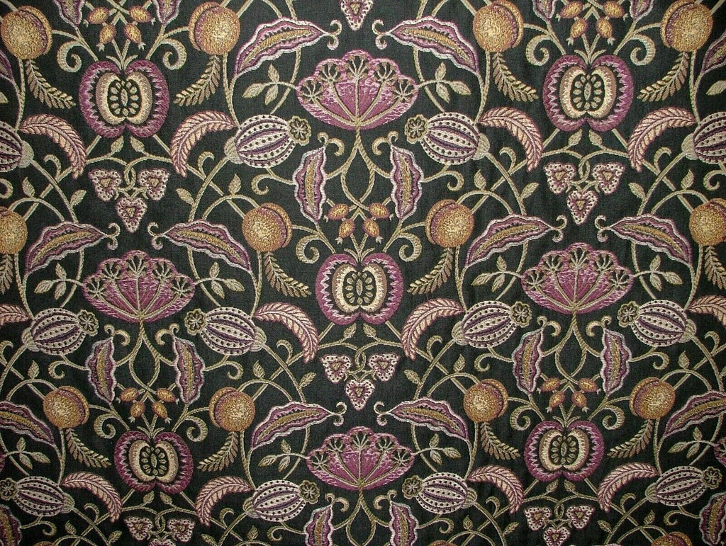 Arts And Crafts Coxhall Black Jacquard Curtain Upholstery Cushion Use Fabric