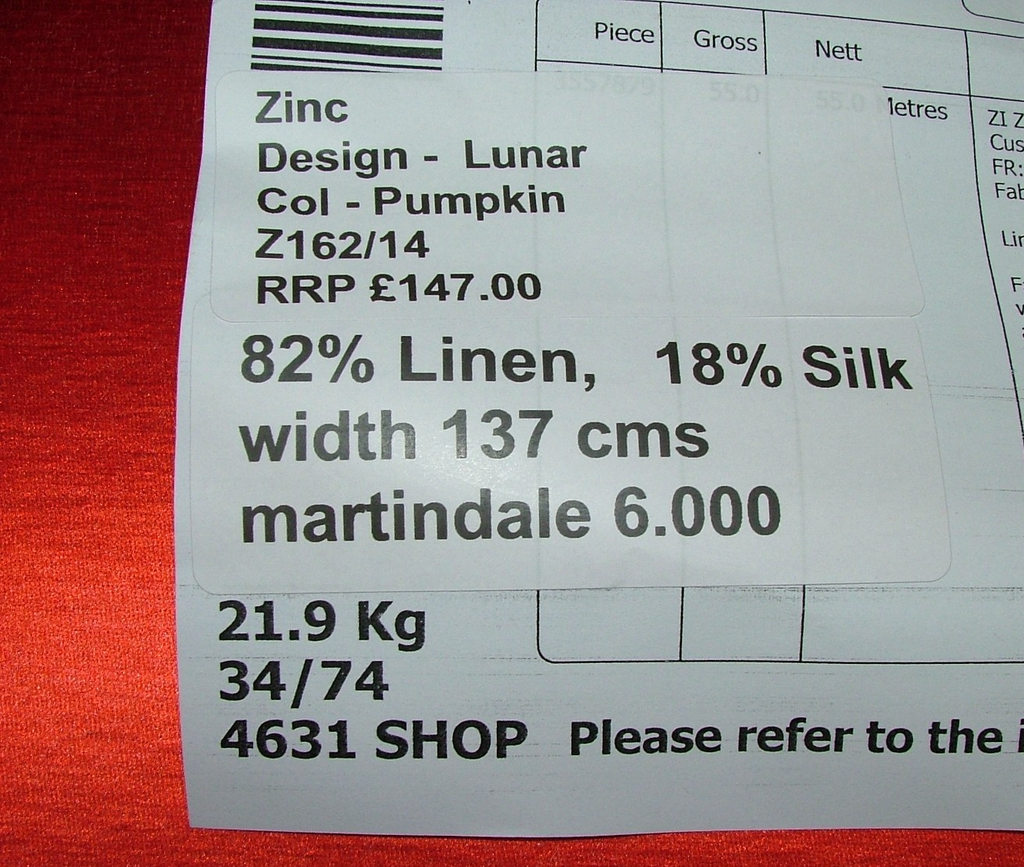 Romo Curtain Upholstery Silk Linen Fabric LUNAR PUMPKIN RRP £1617.00 - 11 Metres5