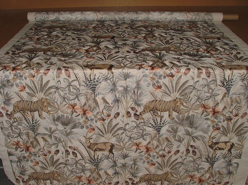 Tropical Forest Tiger Oasis Embroidered  Fabric Curtain Upholstery Cushion