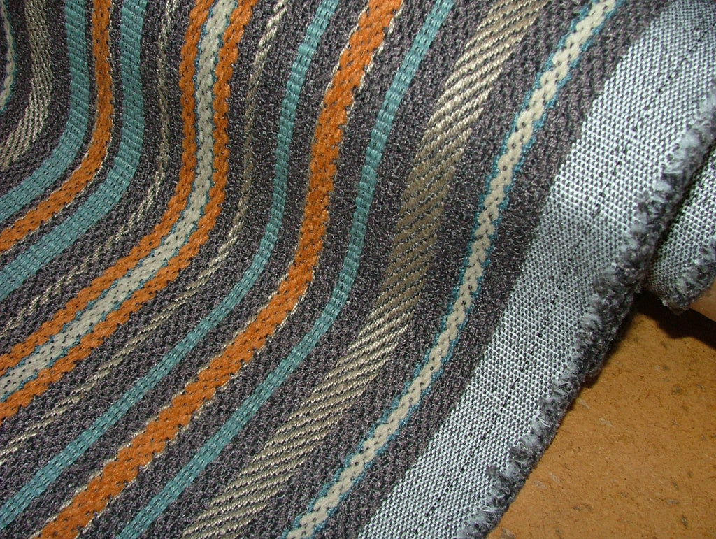 iLiv Thick Woven Stripe Fabric 1.6m Hendrix Noir Curtain Upholstery Cushion0