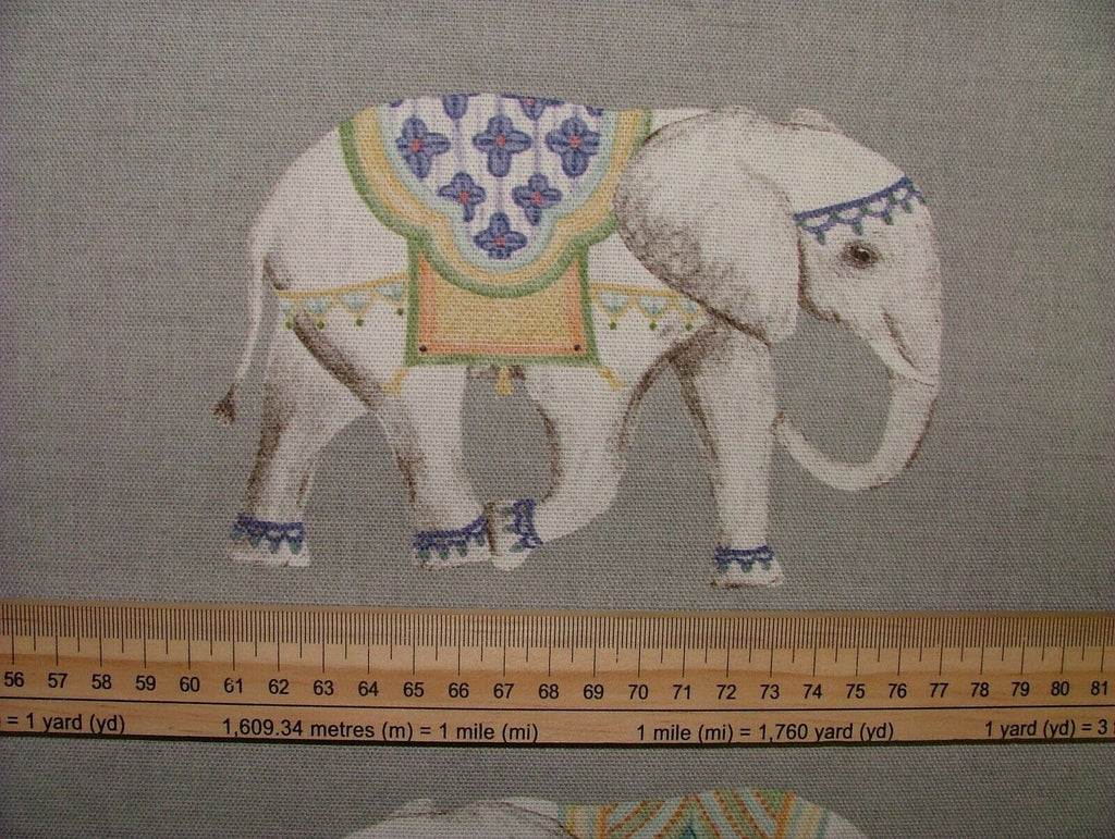 Jaipur Indian Elephant Grey 100% Cotton Curtain Upholstery Cushion Blind Fabric