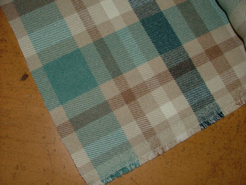 Tobermory Teal Wool Effect Thick Tartan Upholstery Curtain Cushion Fabric