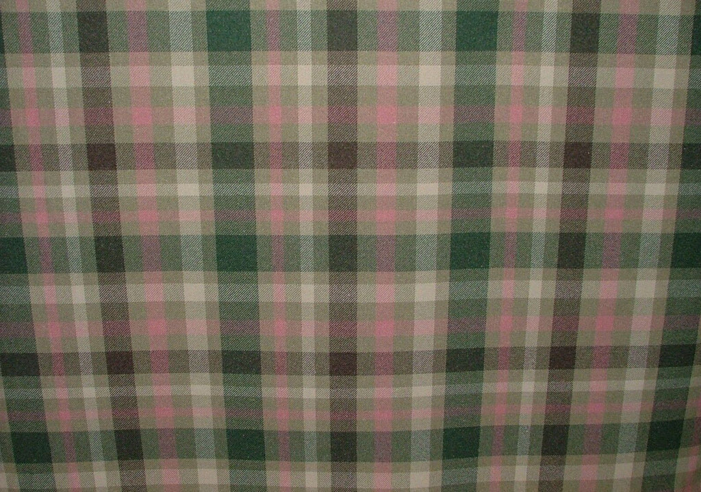 Tobermory Jade Wool Effect Thick Tartan Upholstery Curtain Cushion Fabric