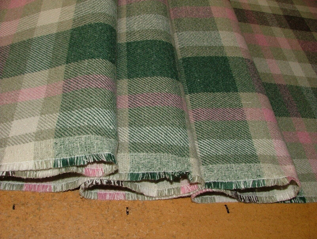 Tobermory Jade Wool Effect Thick Tartan Upholstery Curtain Cushion Fabric