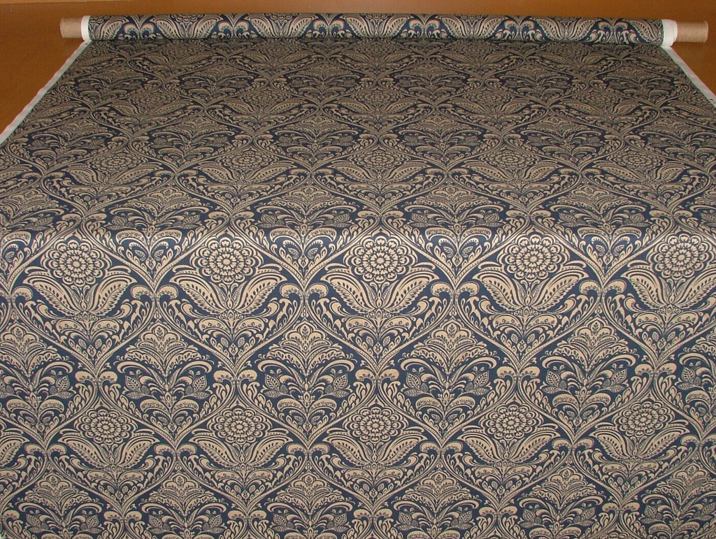 1.1m iLiv Hathaway Indigo Blue Cotton Curtain Upholstery Cushion Blind Fabric3