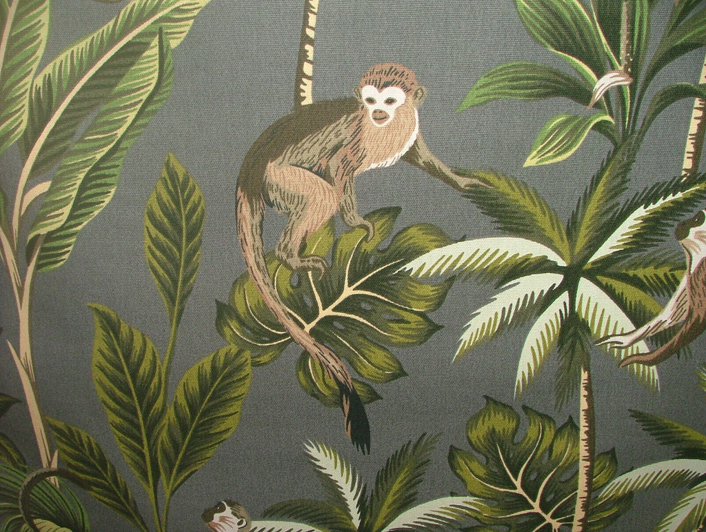 Tropical Monkey Botanical 100% Cotton Curtain Upholstery Cushion Blind Fabric