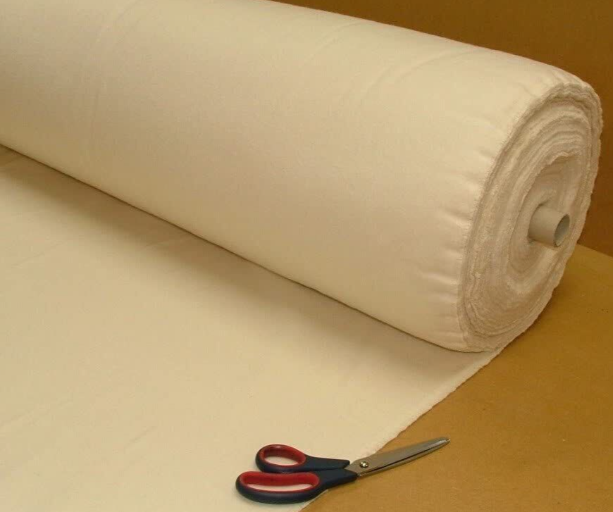 25 Metre Roll 100% Cotton Pre Shrunk Curtain Interlining Luxurious Quality