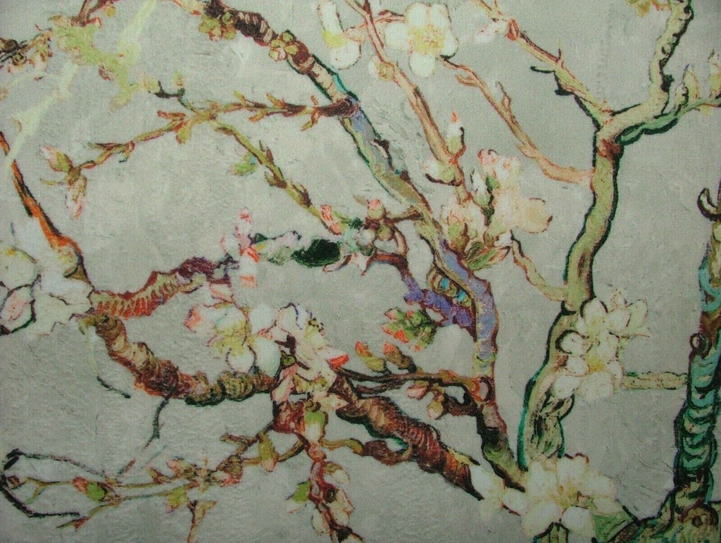 Japanese Cherry Blossom Tree Natural Velvet Fabric Curtain Upholstery Cushion