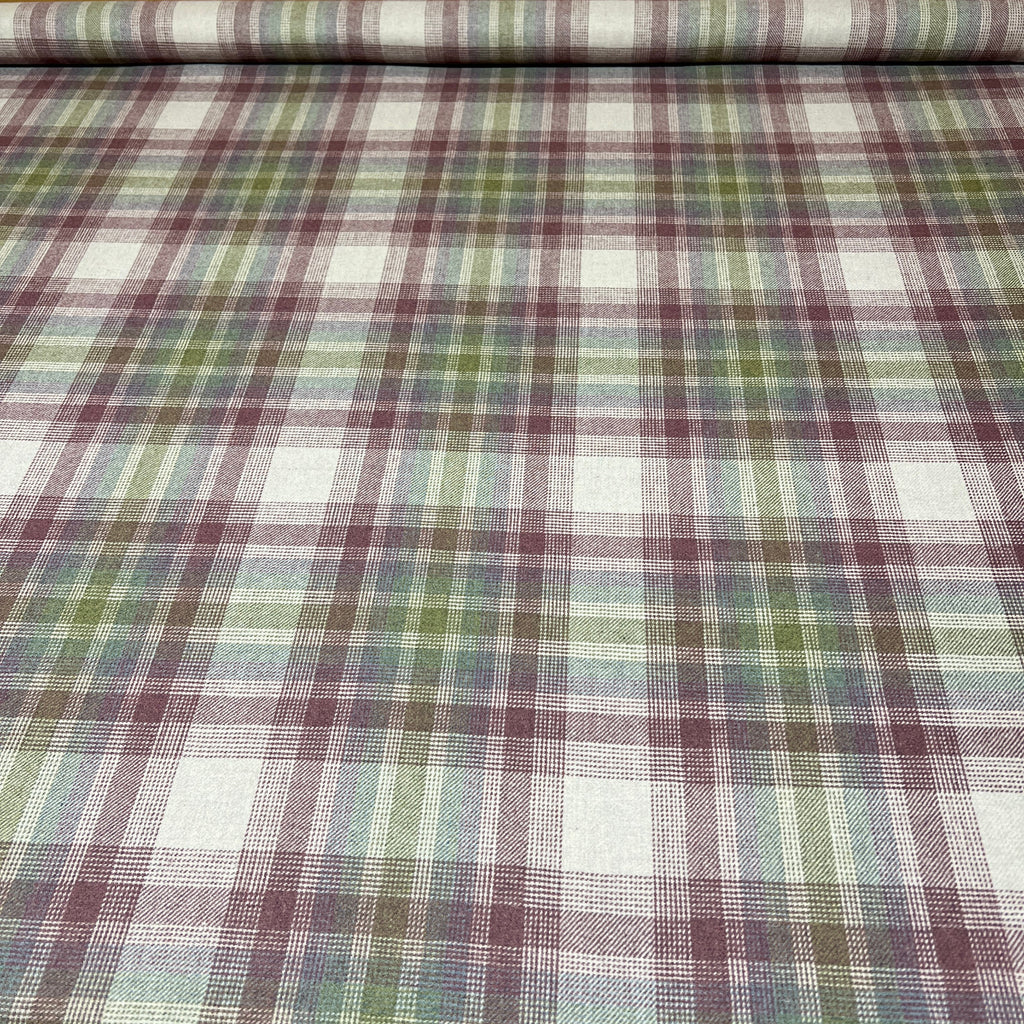 1.9 Metres iLiv Fair Isle Foxglove Wool Tartan Fabric Curtain Upholstery Cushion10