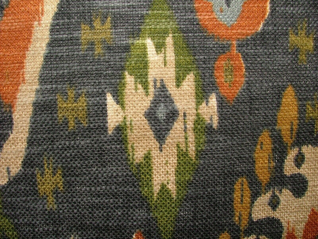 iLiv Boho Spice Ikat Linen Blend Cotton Curtain Upholstery Cushion Fabric