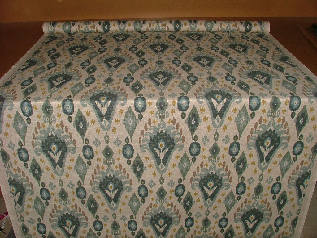 iLiv Boho Glacier Ikat Linen Blend Cotton Curtain Upholstery Cushion Fabric