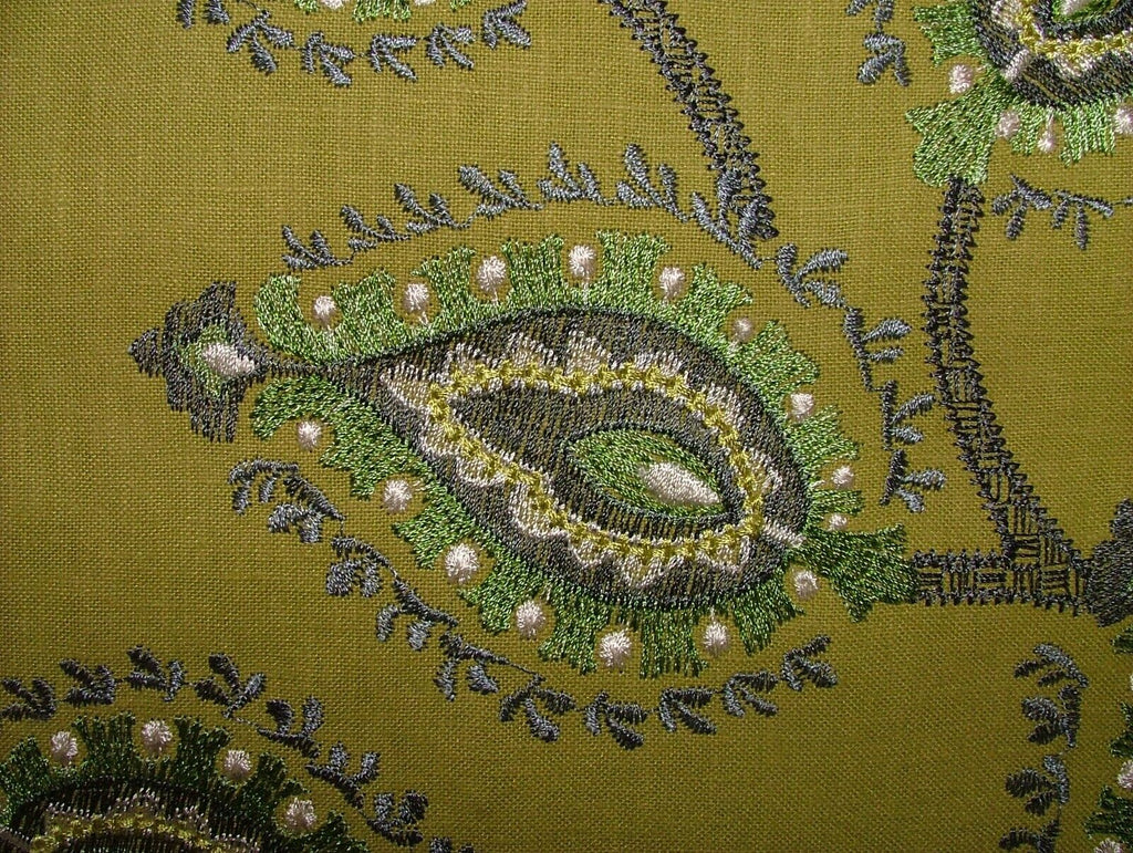 Shiraz Citrine Embroidered Jacquard Curtain Upholstery Cushion Designer Fabric