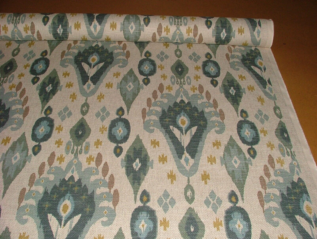 iLiv Boho Glacier Ikat Linen Blend Cotton Curtain Upholstery Cushion Fabric