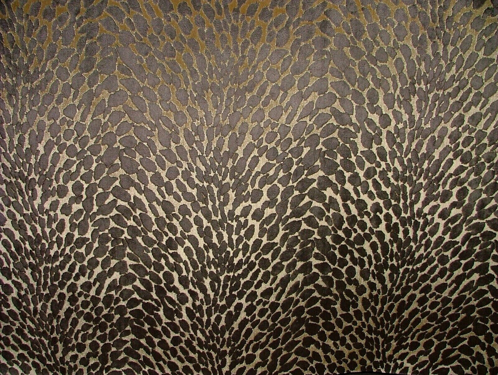 Animal Print Bronze Plush Heavyweight Velvet Fabric Curtain Upholstery Cushion